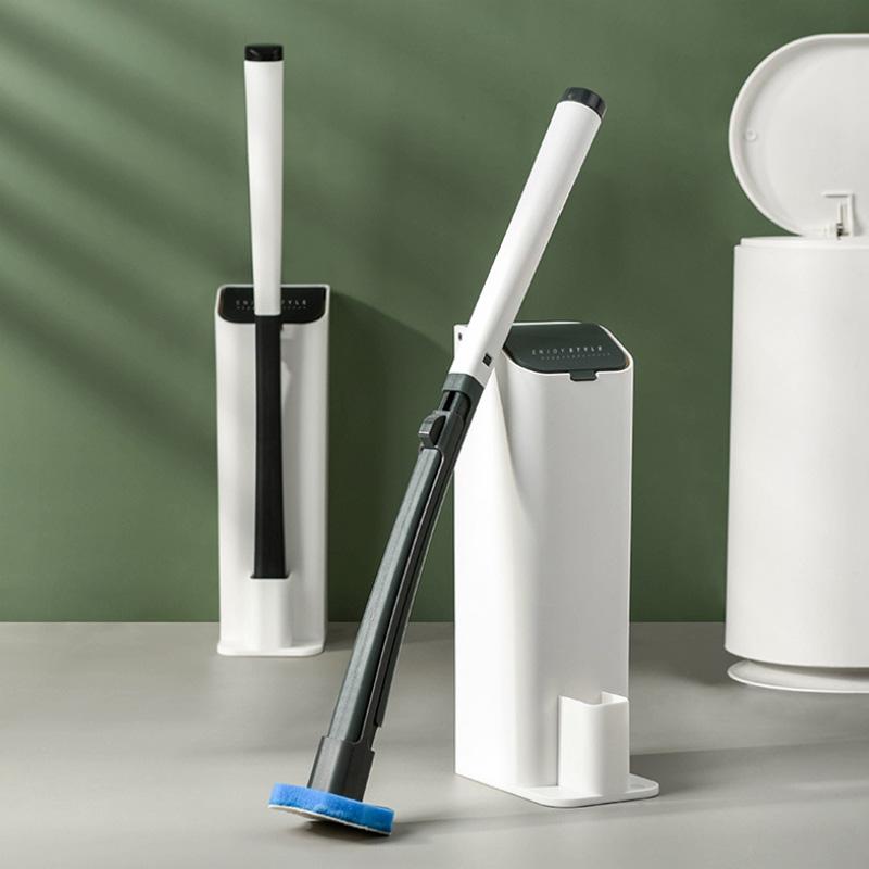 Disposable Toilet Brush – Replaceable Sponge Heads, 99.9% Bacteria Removal & Wall Mount Holder