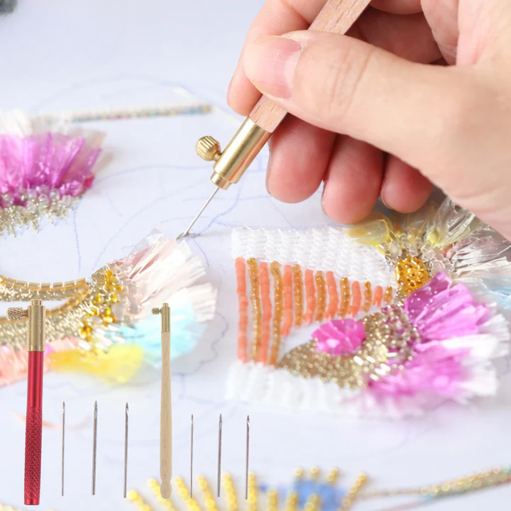 Tambour Stick Needle Set with Interchangeable Needles - Perfect for Embroidery & Crafting