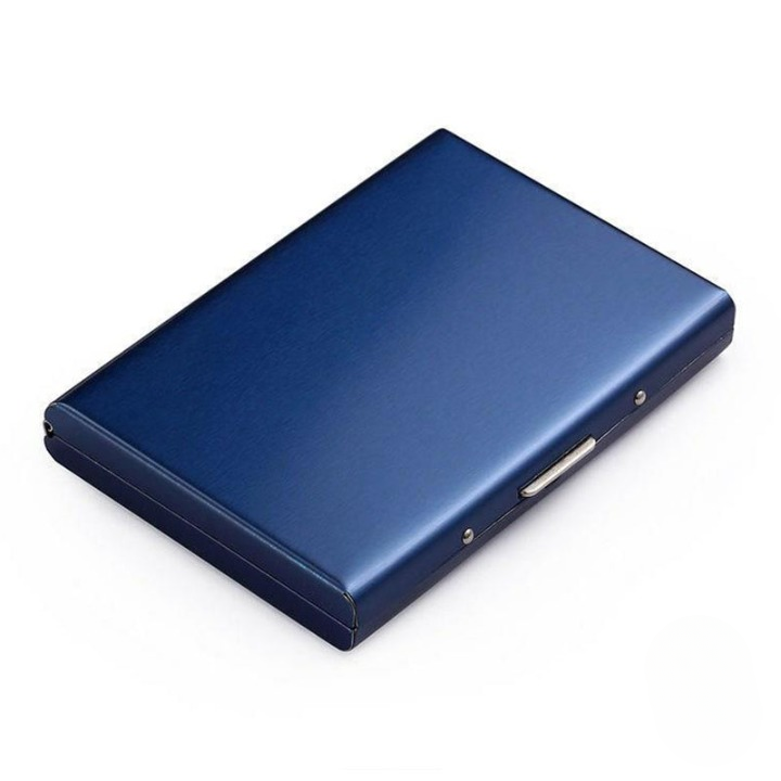 RFID-Blocking Metal Card Holder – Holds 6 Cards, Slim Anti-Theft & Pop-Up Design