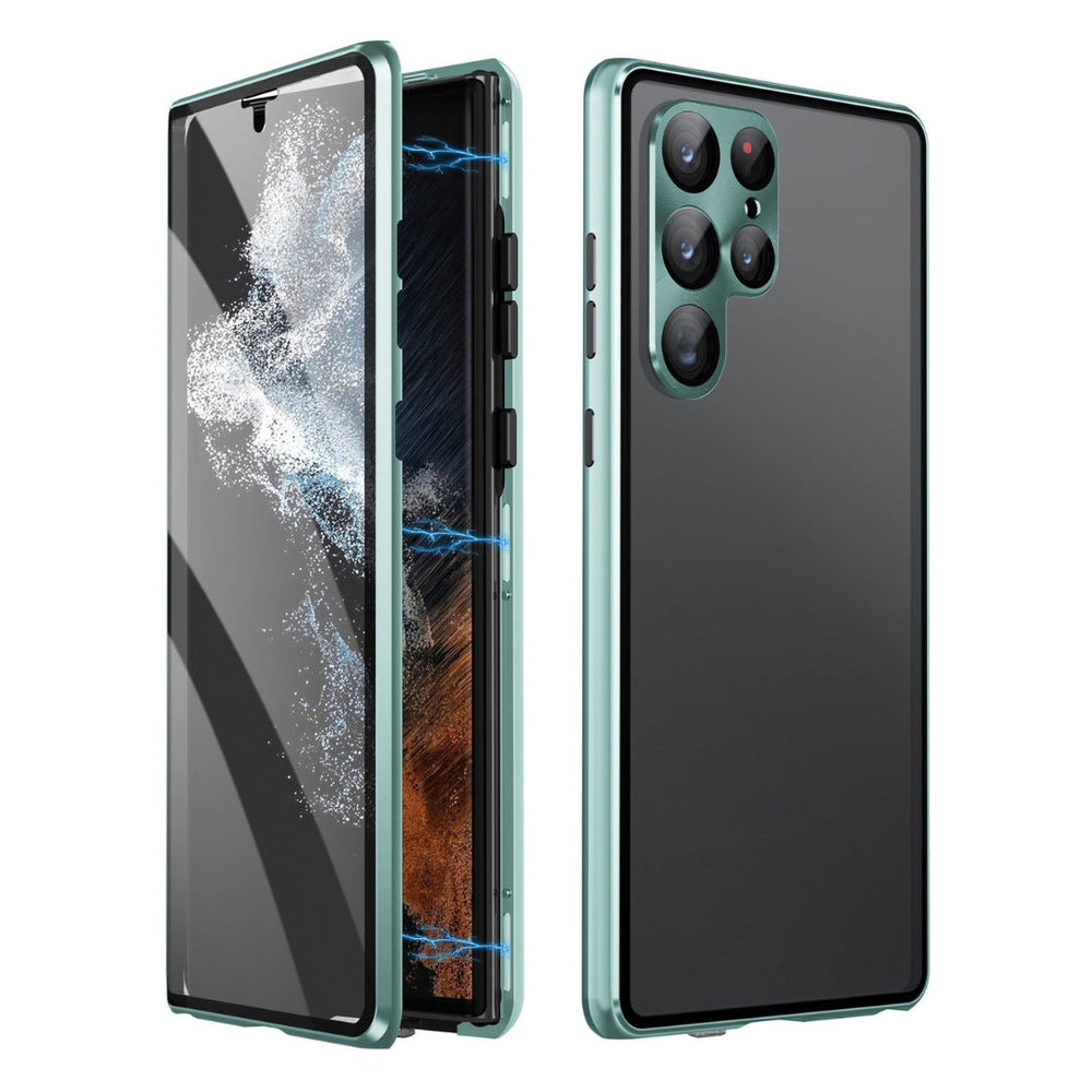 Magnetic Phone Case – Double Tempered Glass, Privacy Filter & Samsung S22-S24 Compatible