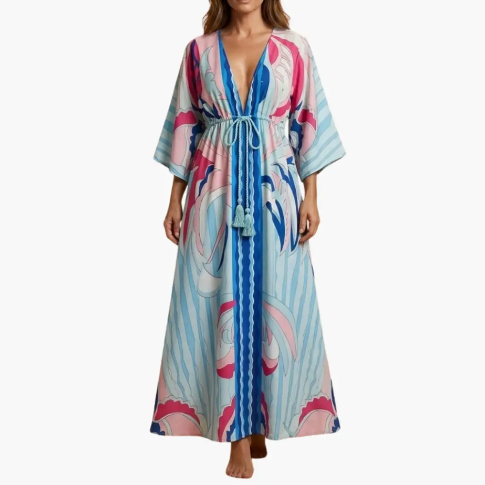 Women's Floral Maxi Dress – Colorful Print, Lightweight & Sleeveless