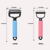 Pet Grooming Deshedding Brush – Double-Sided Safety Blades, Ergonomic Grip & 2 Sizes