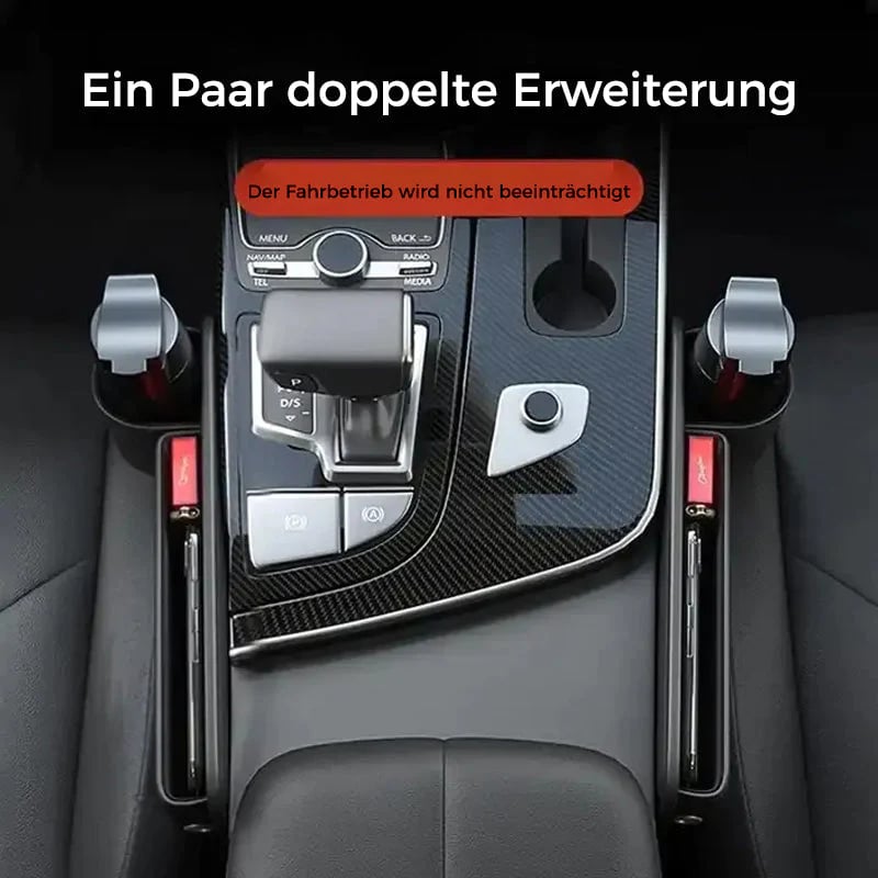 Car Seat Gap Organizer – PU Leather, Cup & Phone Holder, 2-Pack