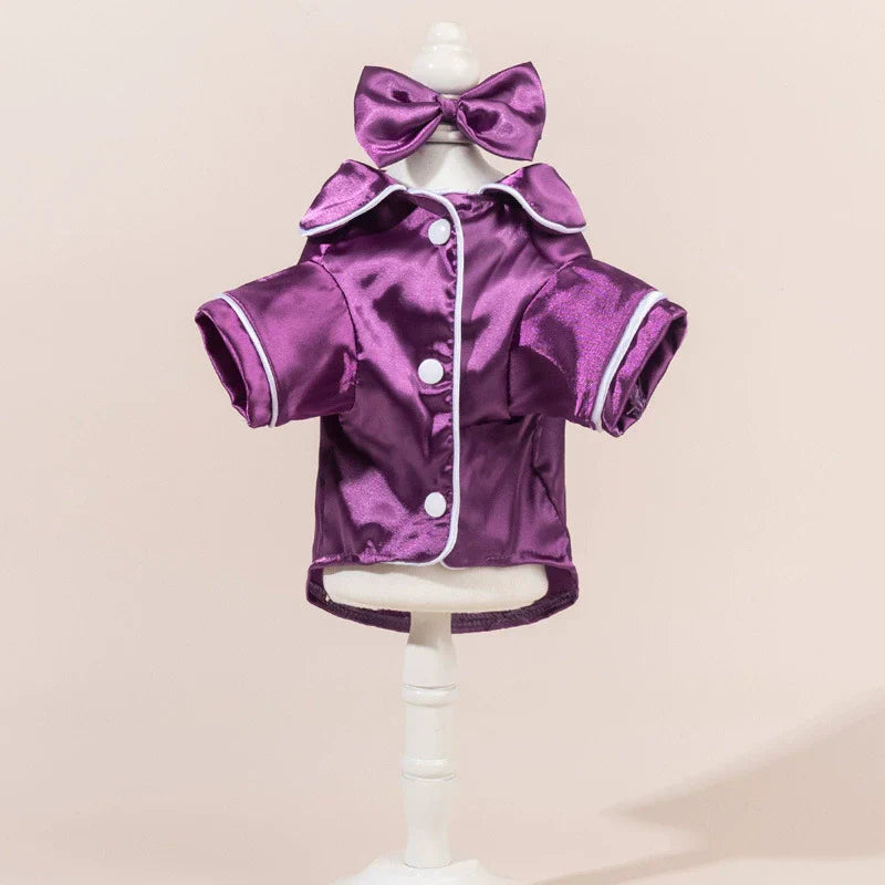Pet Pajamas – Satin-Finish Acrylic, Snap Buttons & Sizes XS–XL for Dogs & Cats