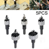 Carbide HSS Drill Bit Set – 5-Piece, Metal/Wood/Plastic & Anti-Slip Tip