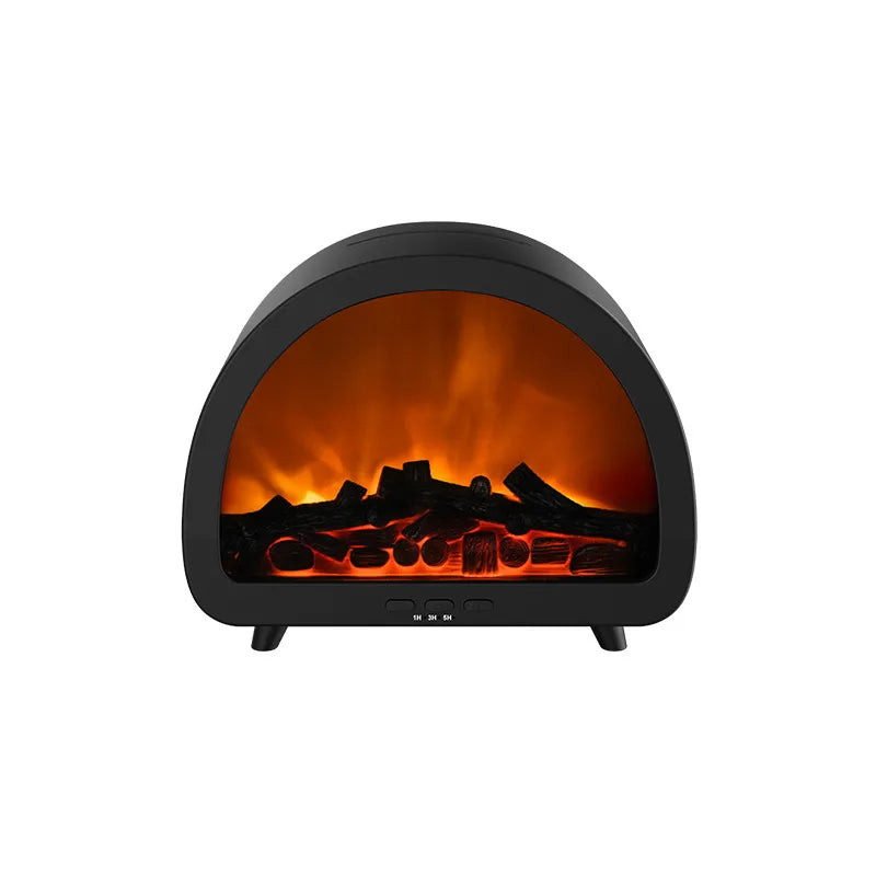 LED Flame Fireplace Humidifier – 200ml, Remote Control & 5-Hour Runtime