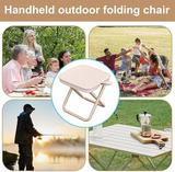 Folding Camping Stool – Stainless Steel, Holds 100kg, Compact 26×6cm, Portable