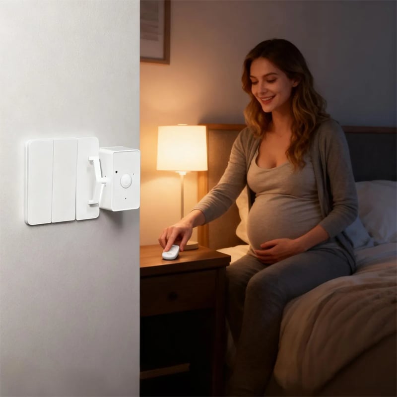 Wireless Remote Light Switch – 433MHz 1.5km Range, USB Rechargeable & Adhesive Mount
