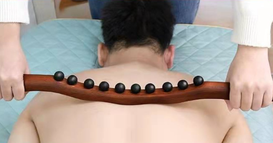 Wooden Massage Roller Stick – Beech Wood, 5 Massage Balls & Lymphatic Drainage