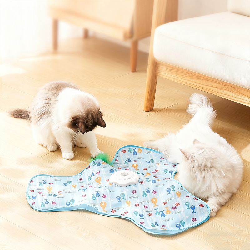Interactive Cat Play Mat – Hidden Feather, 65 cm & 1200 mAh Rechargeable