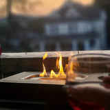 Bioethanol Tabletop Fireplace – Safety Glass, Smokeless & Portable Black Design