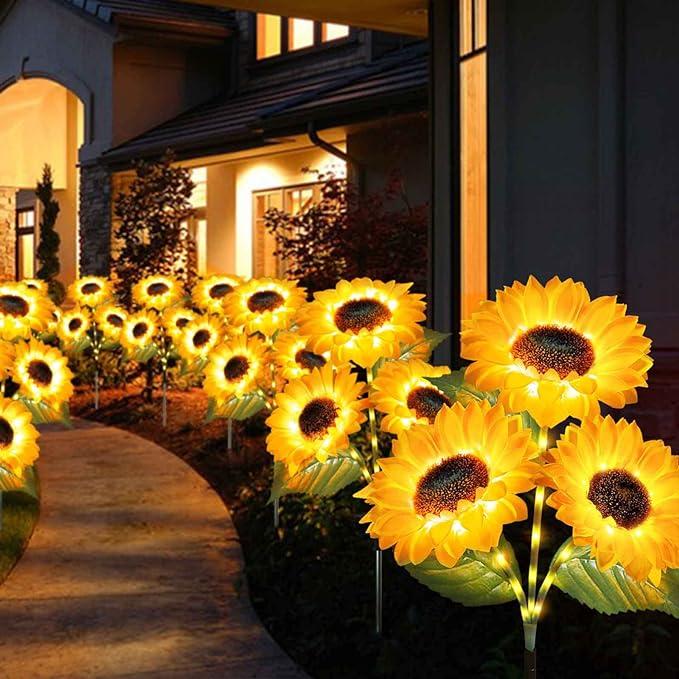 Solar Sunflower Garden Stake Light – IP65 Waterproof, 74 cm & Warm White LED