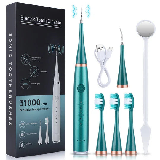 Ultrasonic Electric Tooth Cleaner – 5 Modes, 31,000 VPM & USB Rechargeable