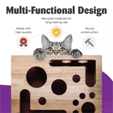 Optimized Product Title: "Holz Katzen Puzzlebox – Interaktive Leckerlies-Beschäftigung & Natürliche Krallenpflege für Katzen" 

This title includes relevant keywords for better visibility in Google Shopping while clearly describing the product's features