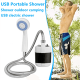 Portable USB Camping Shower – Rechargeable 2200mAh Pump, 4-5L/Min Flow & One-Button Control