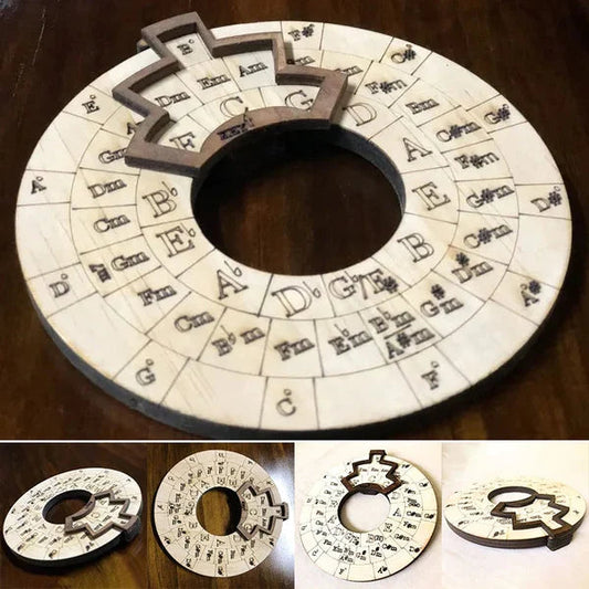 Wooden Chord Wheel – Music Theory Aid for Piano, Guitar & Keyboard