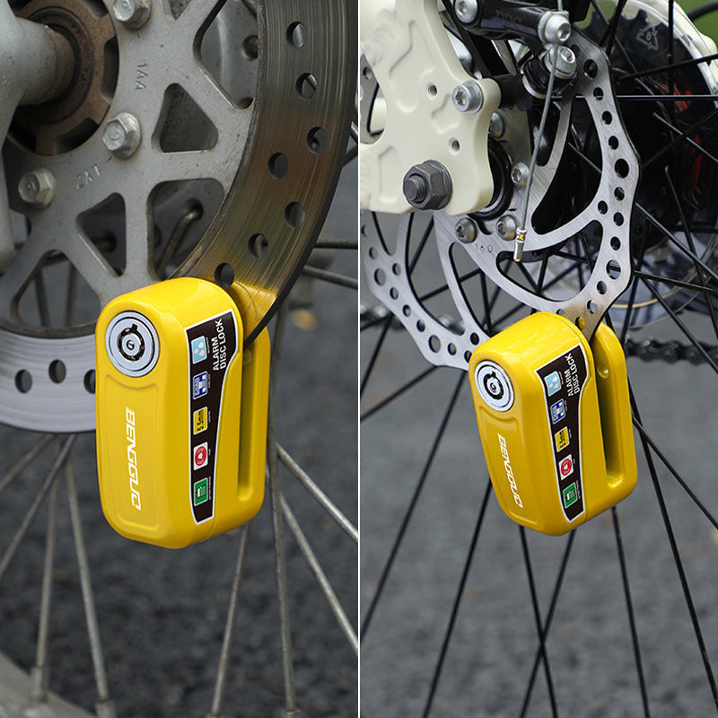 Motorcycle Disc Brake Lock with Alarm – 110 dB, Aluminum Alloy & 2 Keys