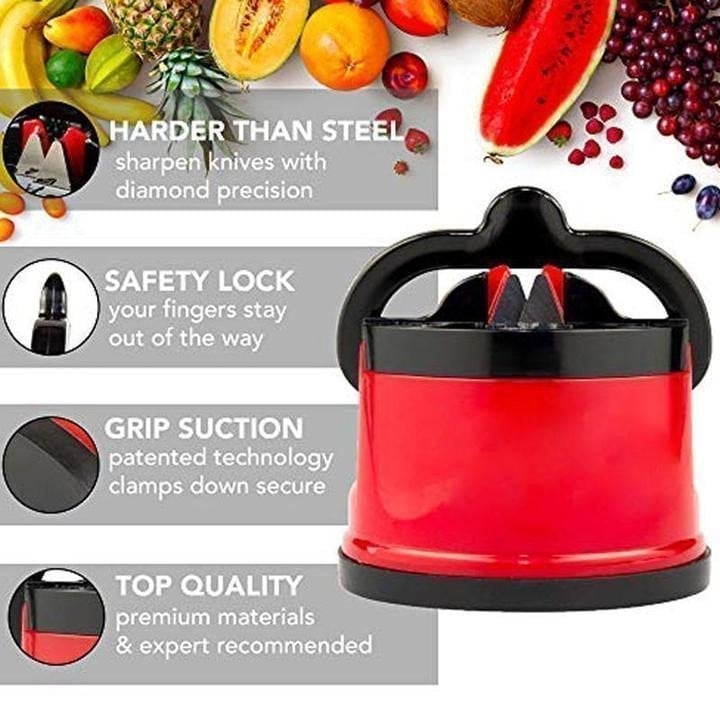 Manual Knife Sharpener – Suction Base, Fixed-Angle Guide & Ergonomic Grip