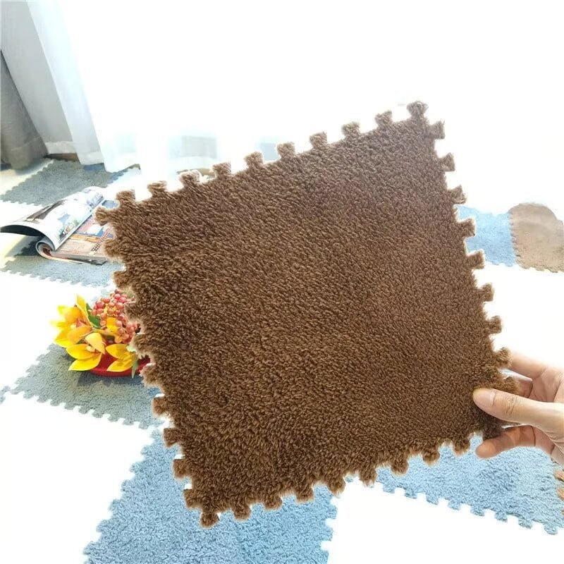 Plush Puzzle Rug Tiles – Foam, 30×30cm & Non-Slip Interlocking