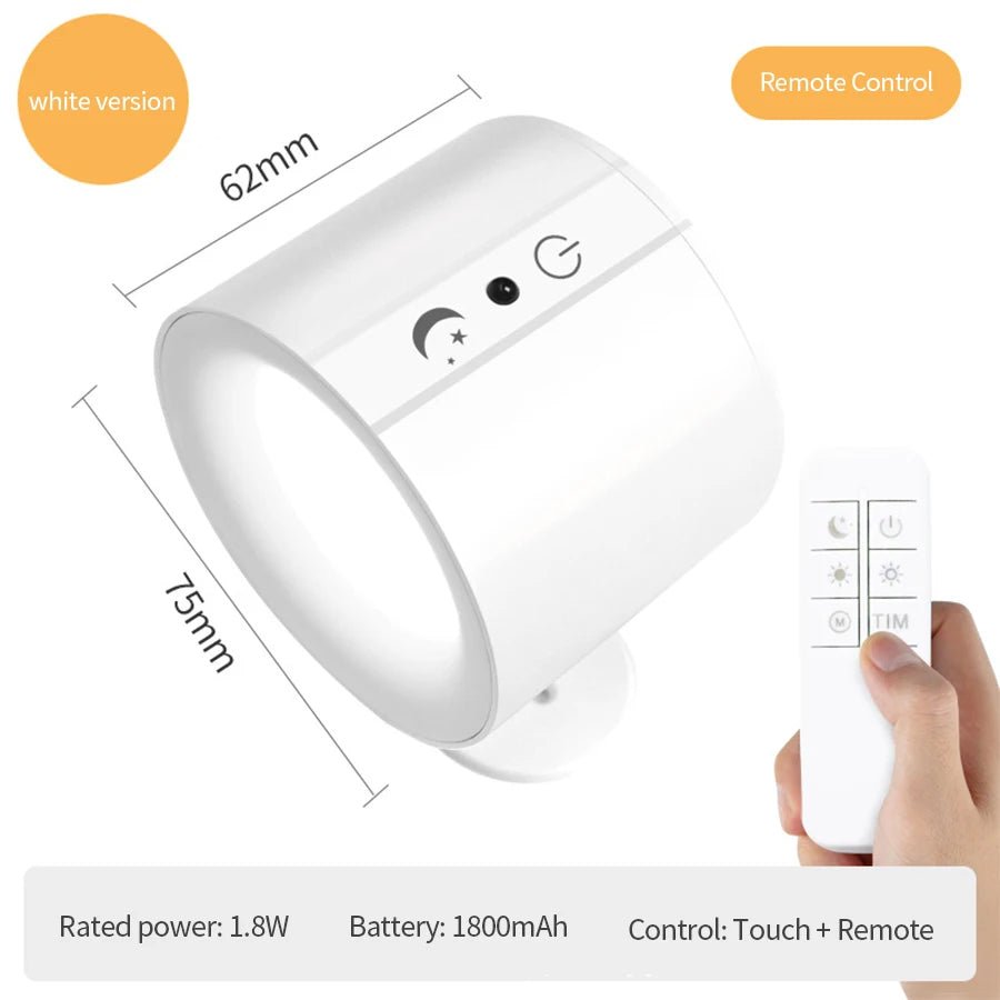 Rechargeable LED Wall Light – Remote Control, Magnetic Base, 3 Color Temps, USB-C
