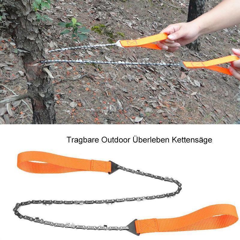 Folding Hand Chain Saw – 65Mn Steel, 11 Bidirectional Teeth & Belt Pouch