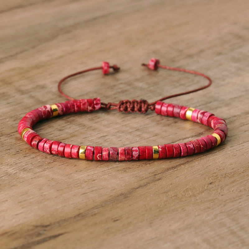 Seraphina – Braided Bracelet with 2.4mm Natural Stone Beads