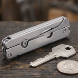 Folding Stainless Steel Scissors – Compact 9cm, Built-In Ruler, Multi-Tool