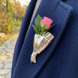 Elegante Blumenvase-Brosche mit kleiner Öffnung für frische Blumenstiele – Perfekte Geschenkidee für Blumenliebhaber