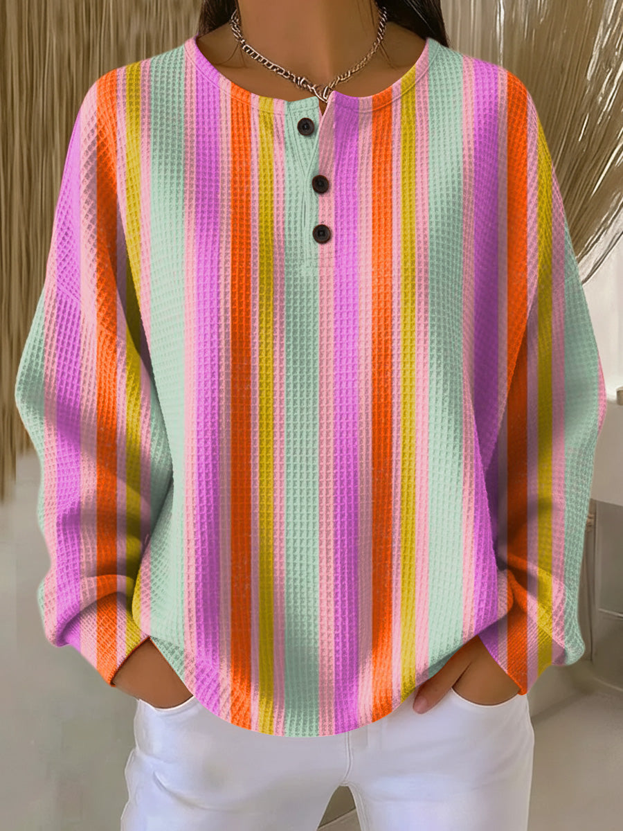 Mille Colorful Striped Pullover - Stylish Knit Sweater for Women