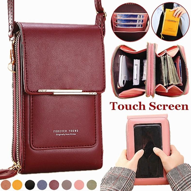 Touchscreen Phone Crossbody Bag – Waterproof Window, Anti-Theft, Adjustable Strap