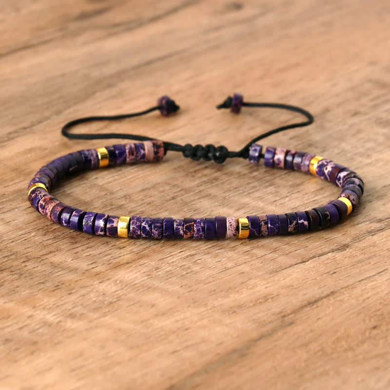 Seraphina – Braided Bracelet with 2.4mm Natural Stone Beads