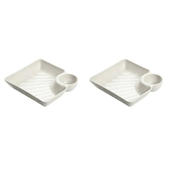 Serving Platter with Sauce Compartment – 25cm, Food-Grade & Dishwasher Safe