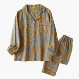 Women's Fleece Pajama Set – Bear Print, Elastic Waistband & Long Sleeve