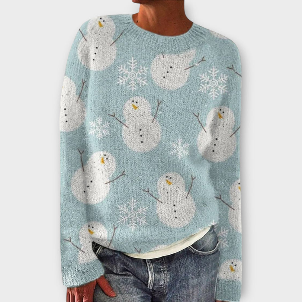 Simone - Bequemer Weihnachts-Pullover für Damen | Festlicher Strickpullover mit Weihnachtsmotiv