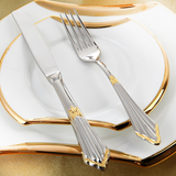 GlowCut – 24 or 48-Piece Stainless Steel Cutlery Set with Gold Finish