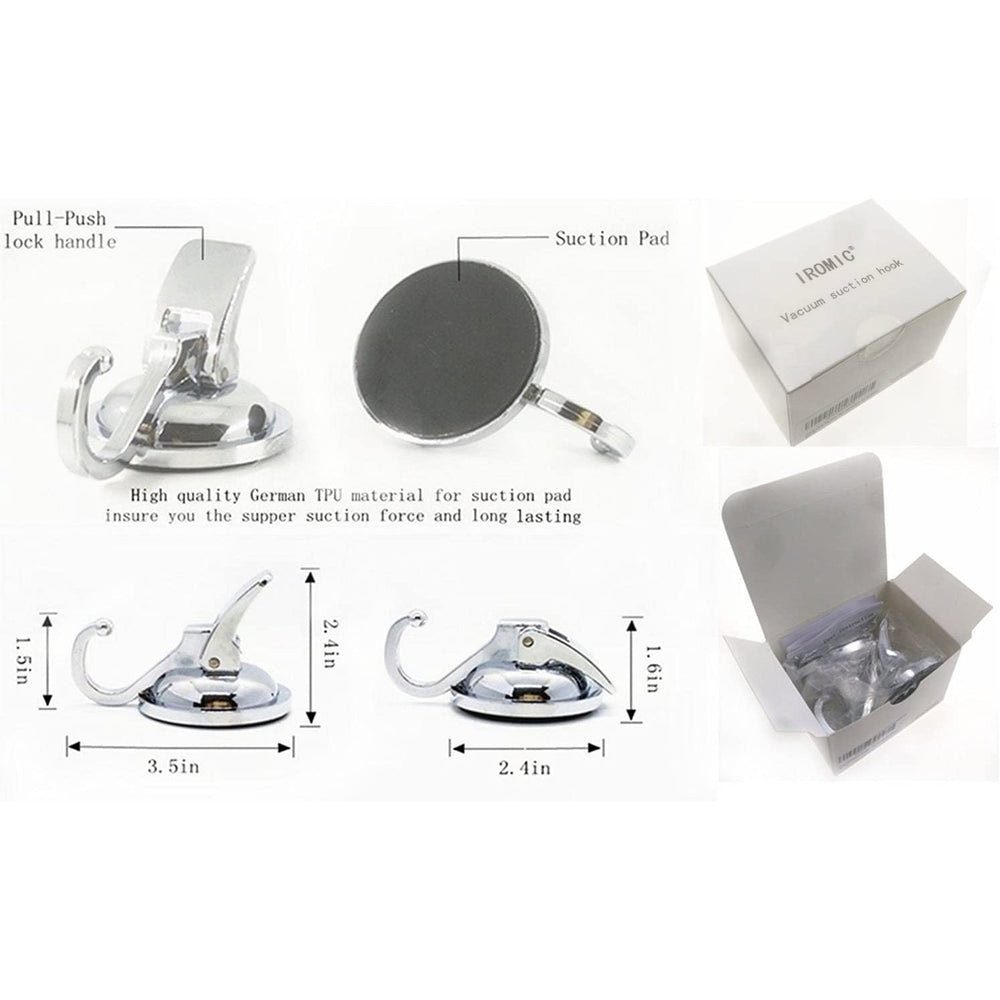 Kalsten | 2-Pack: Heavy-Duty Vacuum Suction Cup Hooks