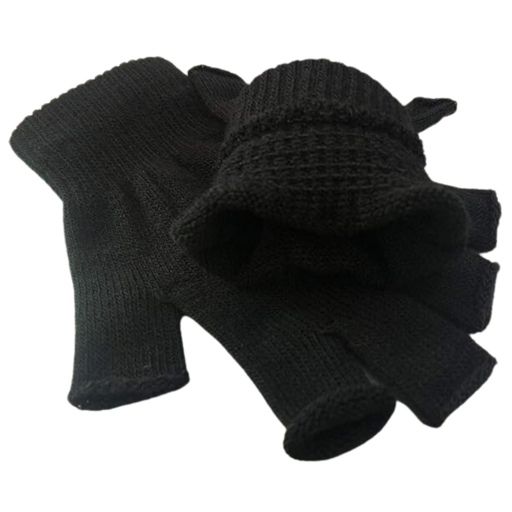 2-Pack WarmFlex Winter Knitted Fingerless Gloves - Cozy & Stylish Hand Warmers for Cold Weather
