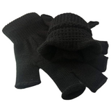 2-Pack WarmFlex Winter Knitted Fingerless Gloves - Cozy & Stylish Hand Warmers for Cold Weather