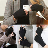2-Pack WarmFlex Winter Knitted Fingerless Gloves - Cozy & Stylish Hand Warmers for Cold Weather