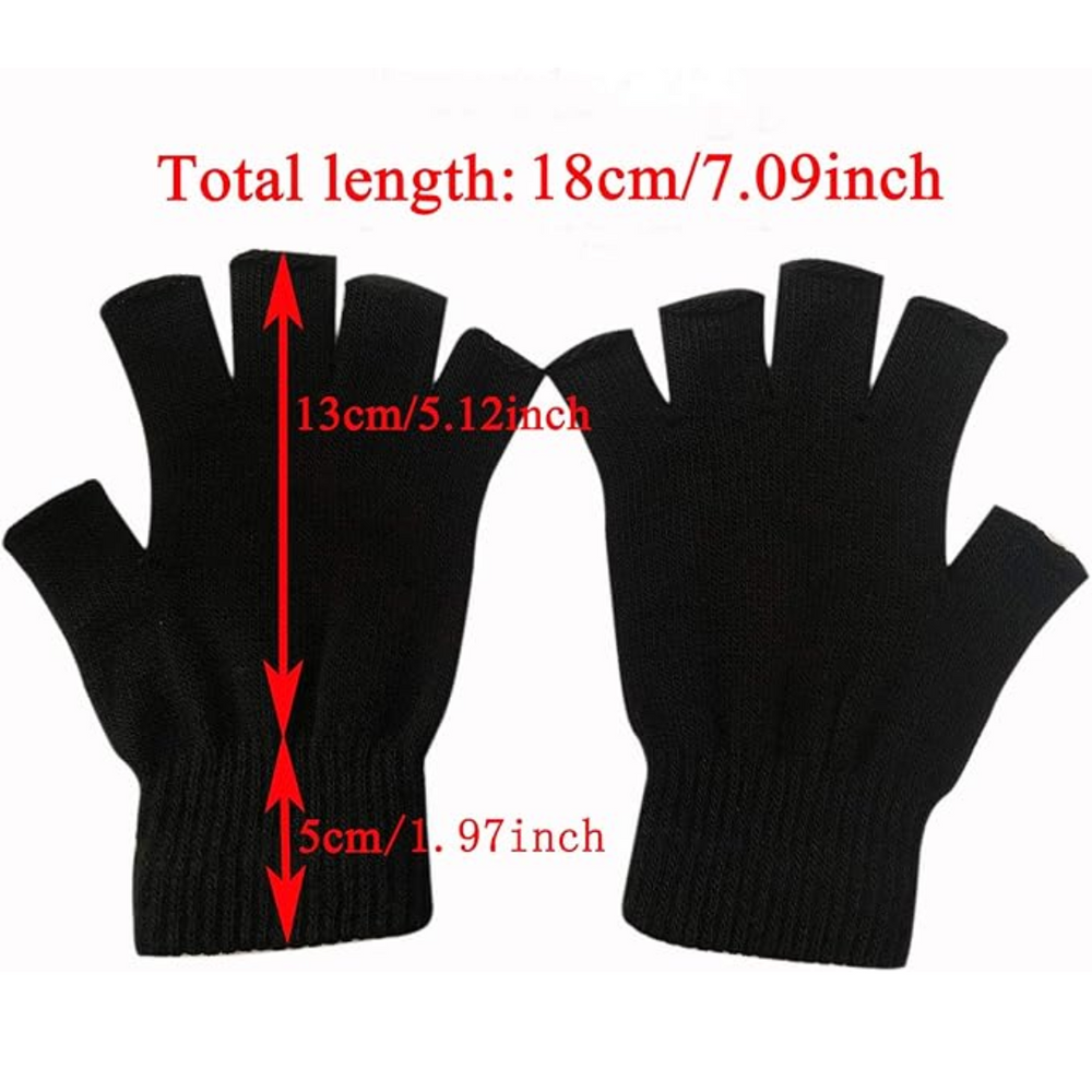 2-Pack WarmFlex Winter Knitted Fingerless Gloves - Cozy & Stylish Hand Warmers for Cold Weather