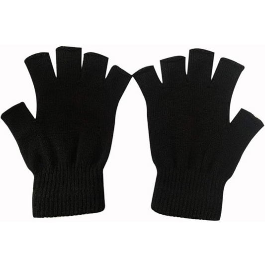 2-Pack WarmFlex Winter Knitted Fingerless Gloves - Cozy & Stylish Hand Warmers for Cold Weather