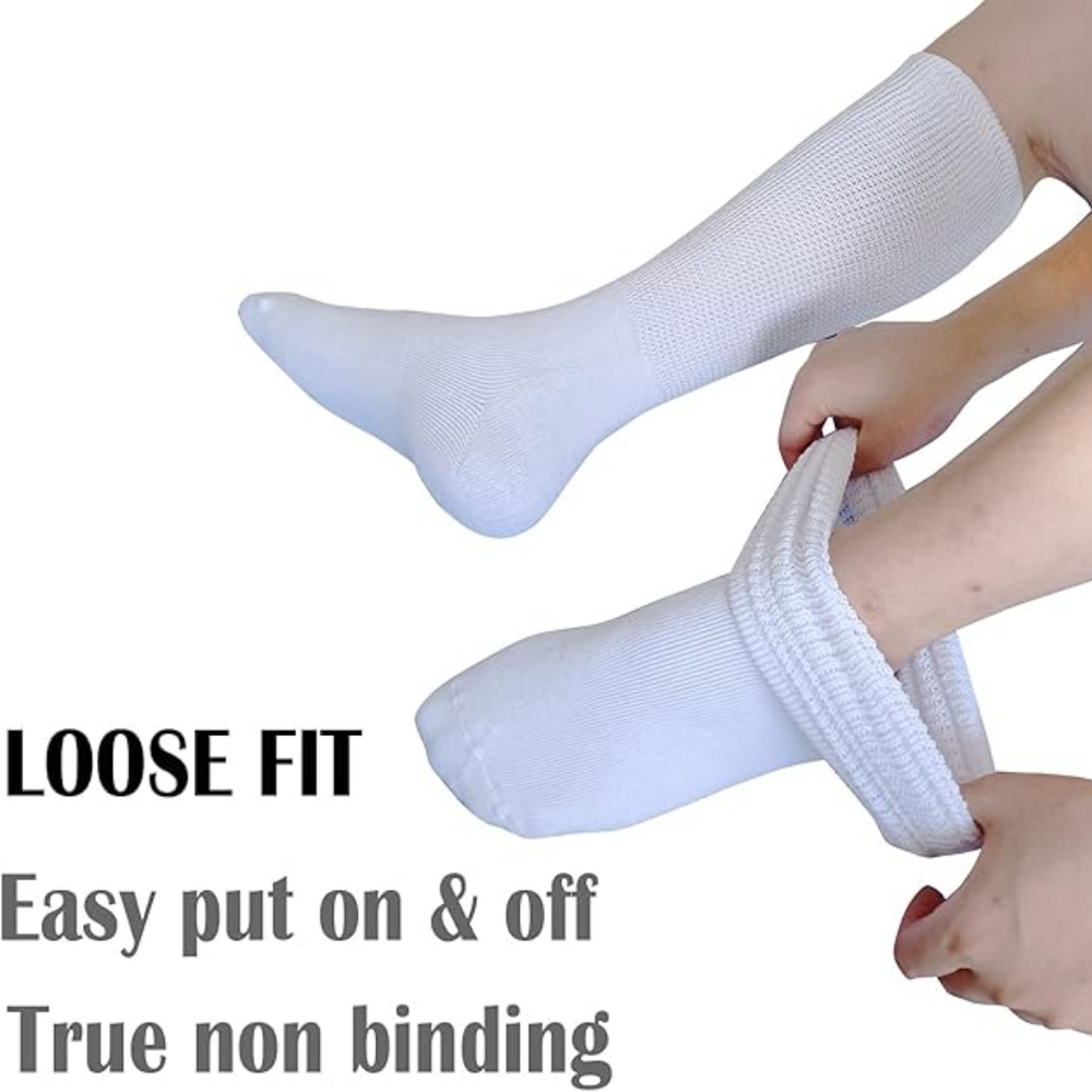 Max Comfort Extra Wide Lymphedema & Diabetic Socks - 2 Pairs for Ultimate Relief and Support