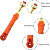 2-Piece Triangular Pet Toothbrush Set - Effective Tartar Control for Healthy Teeth & Gums