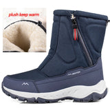 Warm Mid-Height Winter Snow Boots - Blue