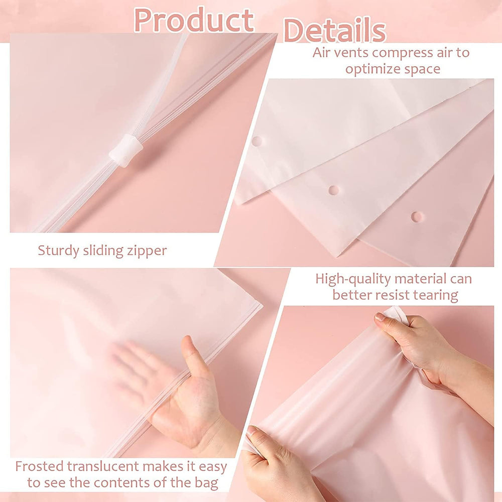 20-Pack Multi-Purpose Frosted Zip Storage Bags - Versatile Plastic Garment Sleeves (Buy 2 Sets, Get 1 FREE) - Ideal for Organizing Clothes & Accessories