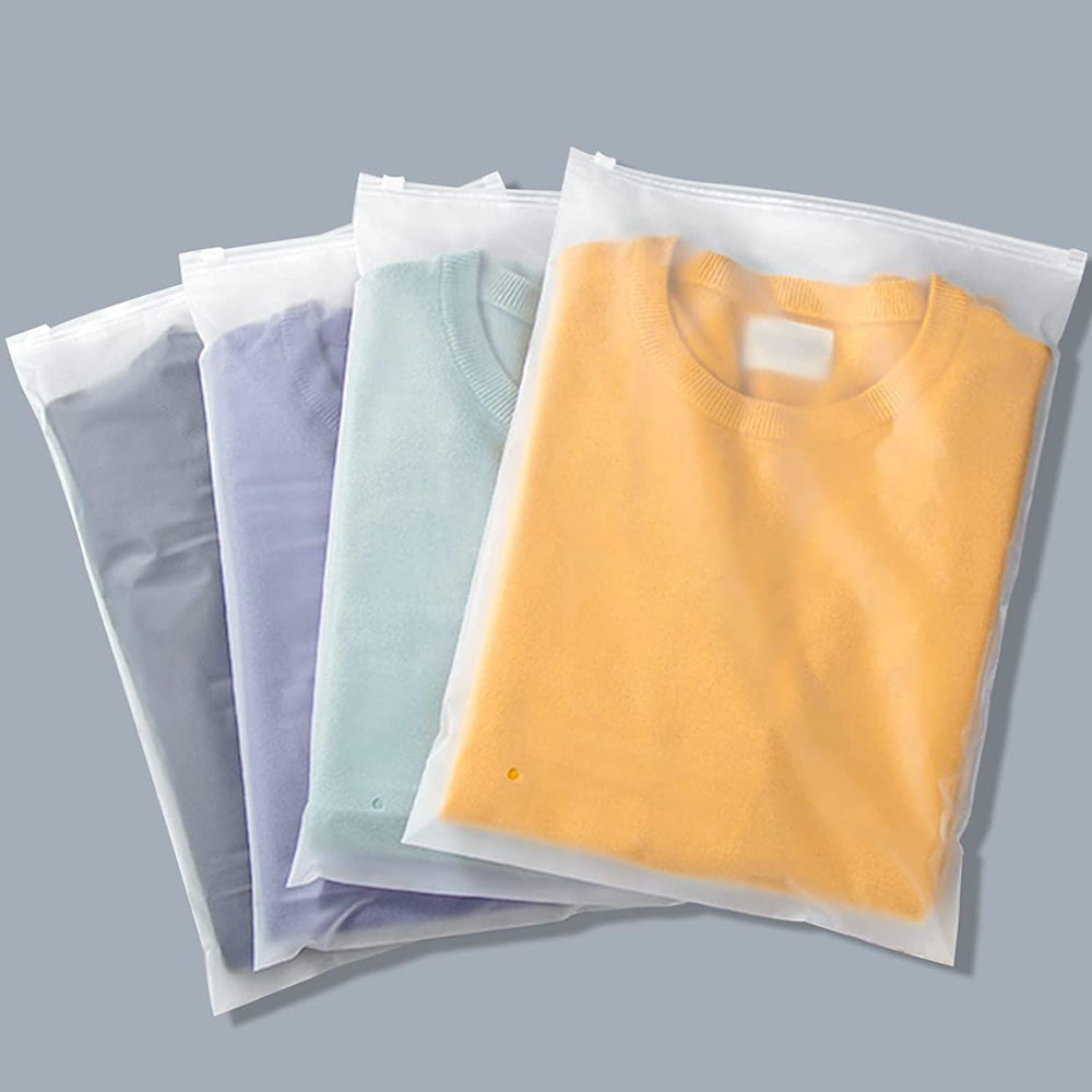 20-Pack Multi-Purpose Frosted Zip Storage Bags - Versatile Plastic Garment Sleeves (Buy 2 Sets, Get 1 FREE) - Ideal for Organizing Clothes & Accessories