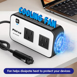 200W Car Inverter - DC 12V to 220V AC Power Converter with USB-C Fast Charging Port - Ideal for Travel & Road Trips