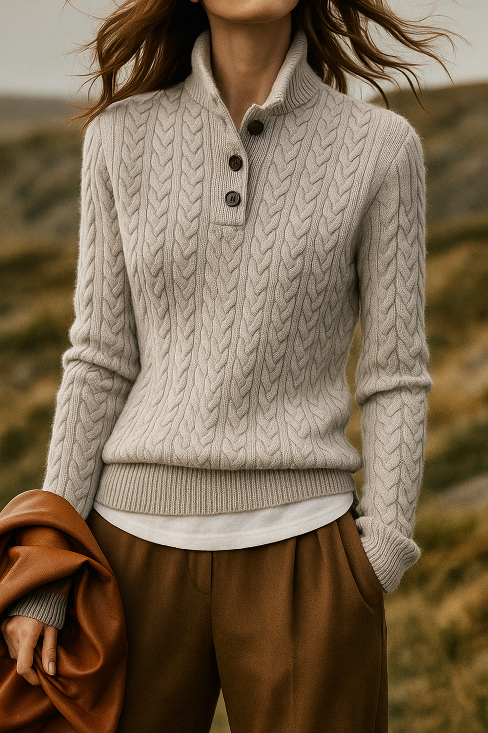 Enhanced Product Title: "Arden Pullover mit Knopfleiste für Damen – Stilvoller, Bequemer Strickpullover in Verschiedenen Farben" 

This title includes relevant keywords and phrases that can help improve visibility and attract potential buyers.