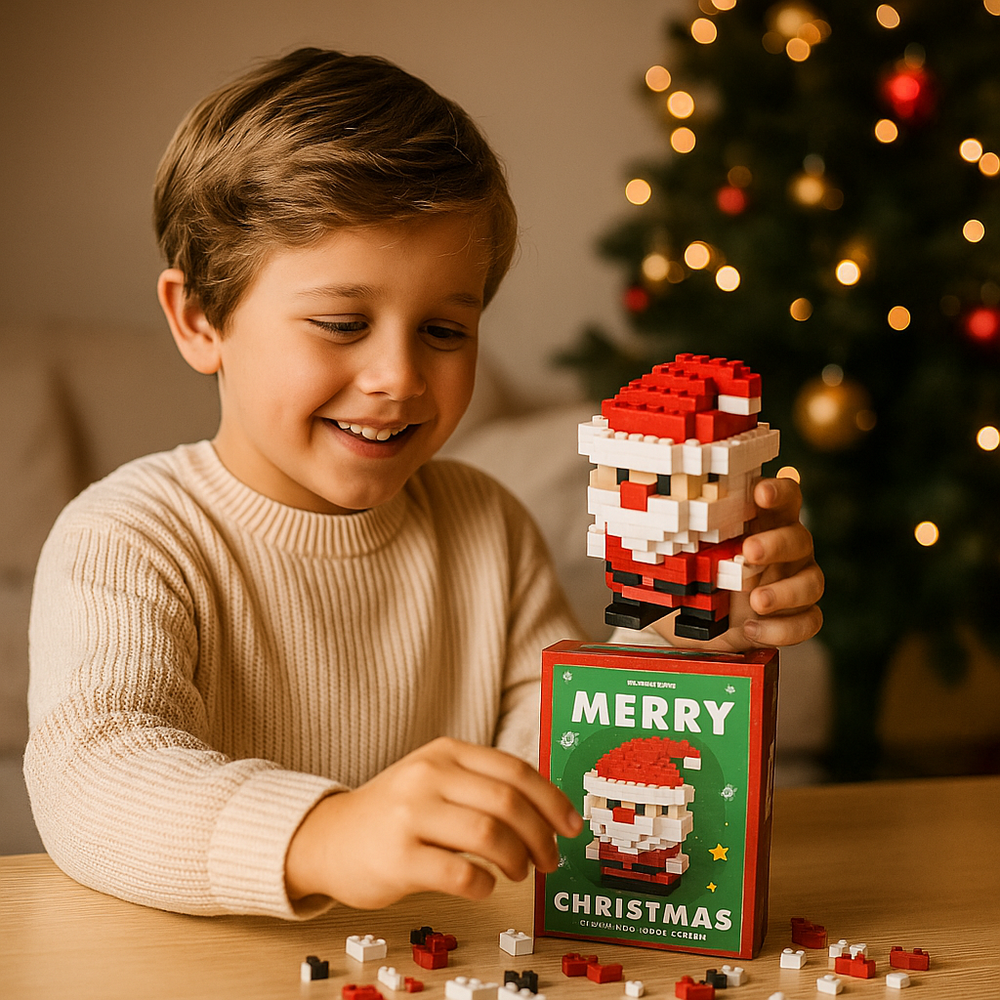 Christmas Building Block Figures – Santa, Elf, Snowman & Tree Sets