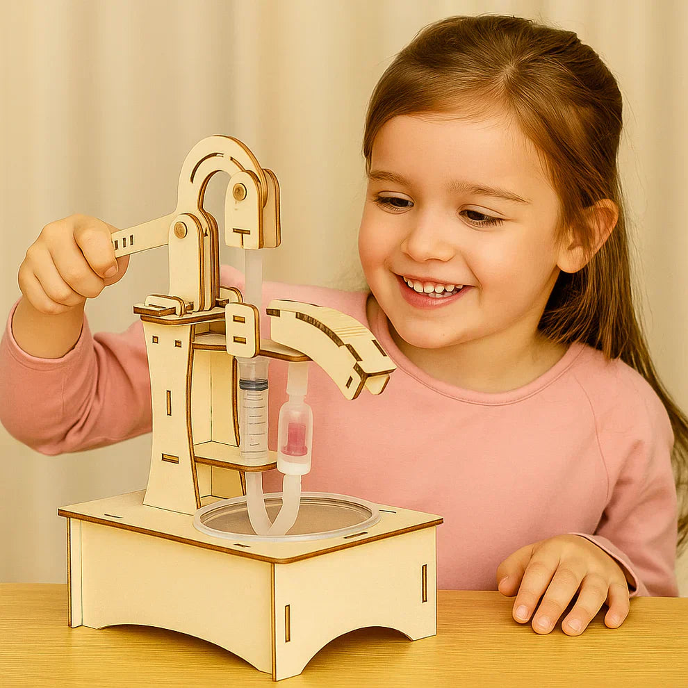 Wissenschafts-Baukasten mit Hydraulik und Mechanik